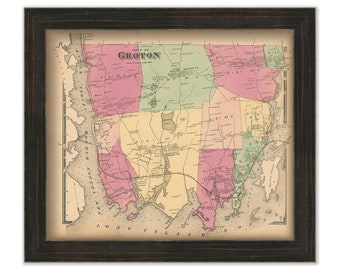 GROTON, Connecticut, 1868 Map