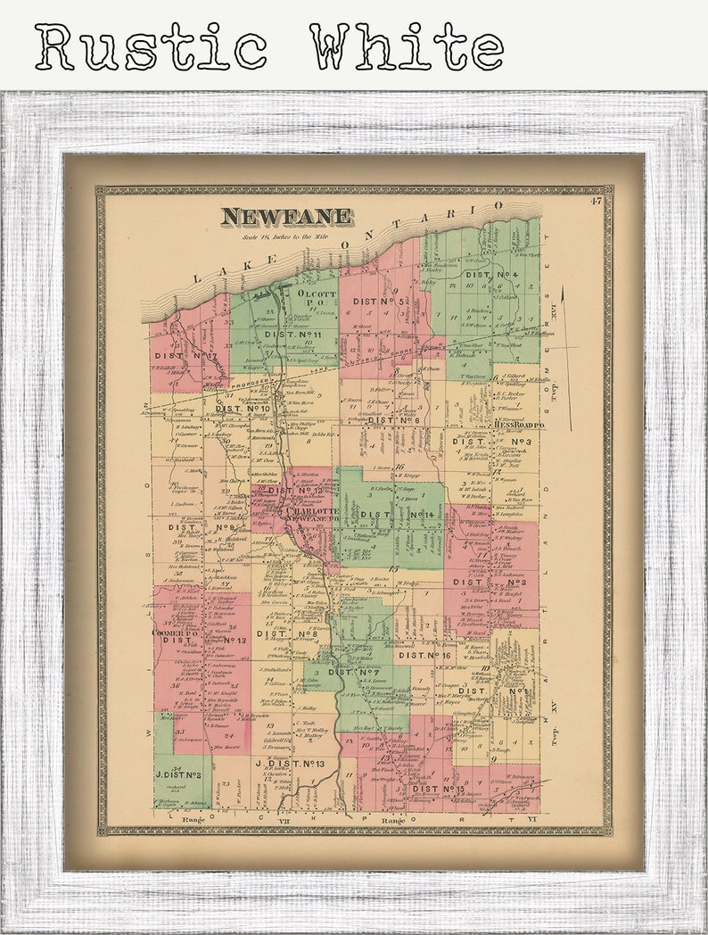 NEWFANE New York 1875 Map Replica or Genuine Original Etsy