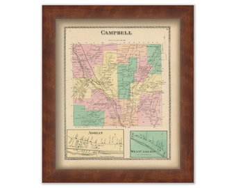 CAMPBELL, New York 1873 Map, Replica or Genuine ORIGINAL