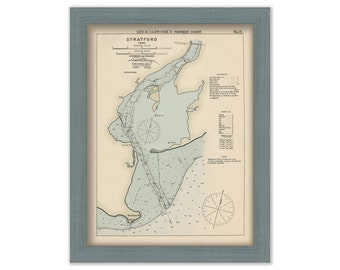 Stratford, Connecticut - Nautical Chart by George W. Eldridge colored version 0313