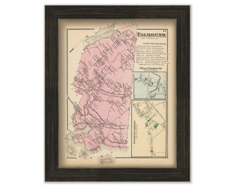 FALMOUTH, Maine 1871 Map, Replica or Genuine ORIGINAL