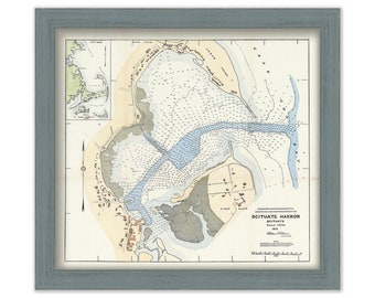 SCITUATE HARBOR, Massachusetts - Nautical Chart 1915