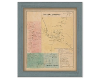 South GLASTONBURY, Hartford County, Connecticut, 1869 Map, Replica or GENUINE ORIGINAL
