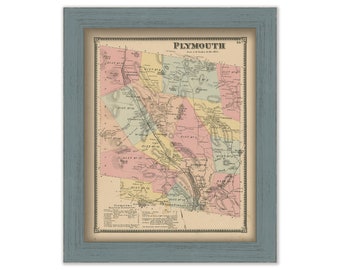 PLYMOUTH, Windsor County, Vermont 1869 Map - Replica or Genuine ORIGINAL