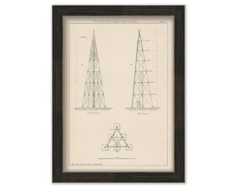 NEW PORT PENN Light/aka Liston Rear Range lighthouse, Delaware  - Drawing and Plan of the Lighthouse as it was in 1895.