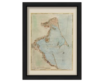 0438-Plymouth, Kingston and Duxbury Harbor, Massachusetts - 1777 Nautical Chart by Joseph Des Barres