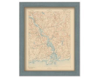 SAYBROOK and OLD LYME, Connecticut 1893 Topographic Map - Replica or Genuine Original