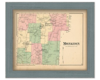 MONKTON, Vermont - 1871 Map
