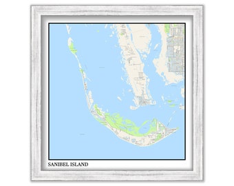 SANIBEL ISLAND, Florida  -   Map Poster