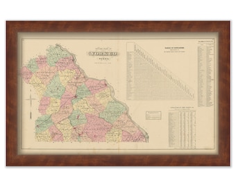 YORK COUNTY, Pennsylvania 1876 Map - Replica or Genuine ORIGINAL