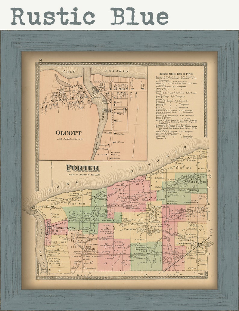 PORTER, New York 1875 Map, Replica or Genuine Original image 6