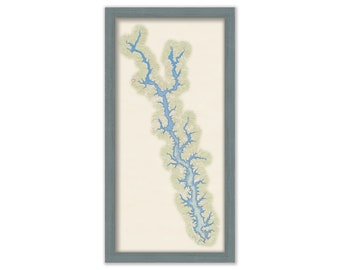 Lake Greenwood, South Carolina, Topographic map with Bathymetric info