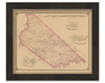 LAMPETER, Pennsylvania 1875 Map - Replica or GENUINE ORIGINAL
