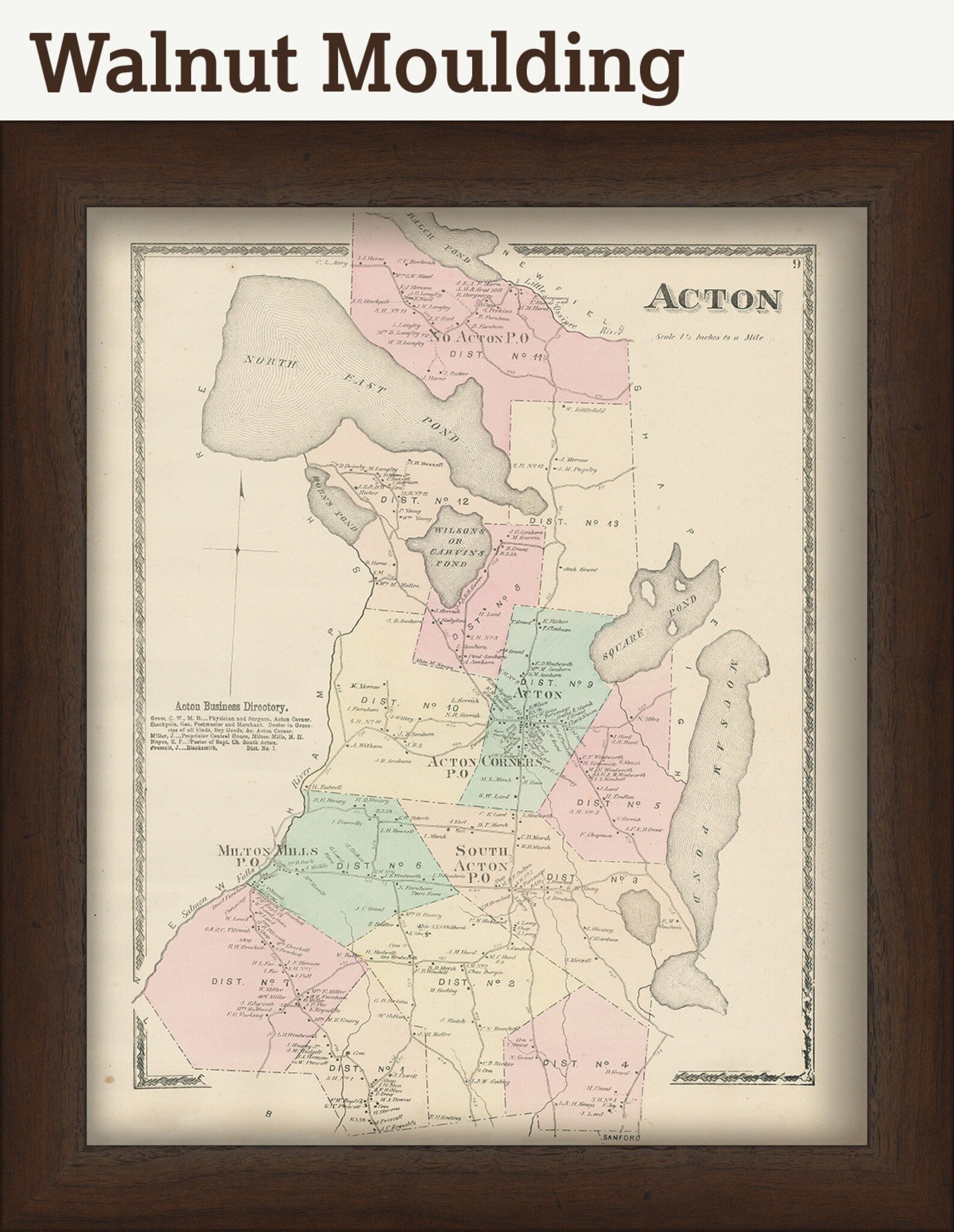 Town of ACTON Maine 1872 Map Etsy
