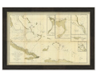 BAHAMA ISLANDS  -   1880 Nautical Chart