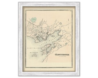 Gloucester Harbor, Massachusetts 1872 Map