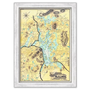 LAKE WINNIPESAUKEE and Squam Lake, New Hampshire 1900 Map