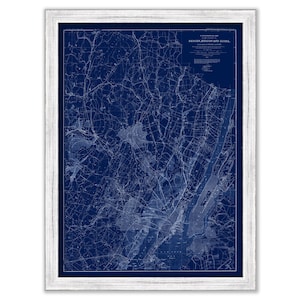 BERGEN, HUDSON and ESSEX Counties, New Jersey  -  1888 Topographical Map Blueprint