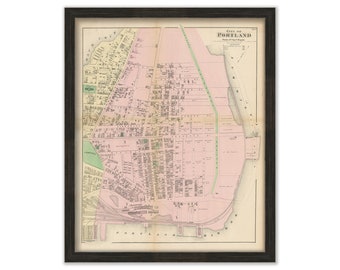 PORTLAND, Maine 1871 Map, Replica or Genuine ORIGINAL