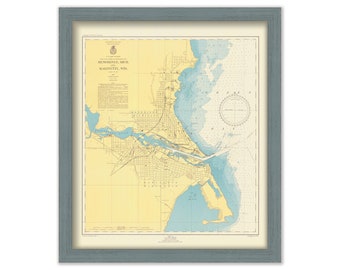 MARINETTE, Wisconsin and MENOMINEE, Michigan - 1947 Nautical Chart