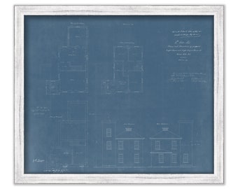 WATCH HILL LIGHTHOUSE, Stonington, Rhode Island - Blueprint Drawing and Plan of the Lighthouse as it was in 1855