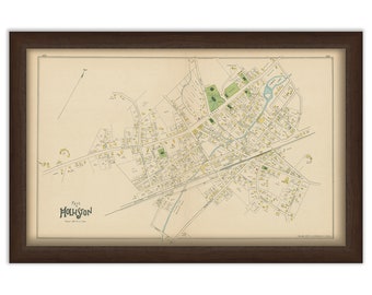 HOLLISTON, Massachusetts 1889 Map - Replica or Genuine ORIGINAL