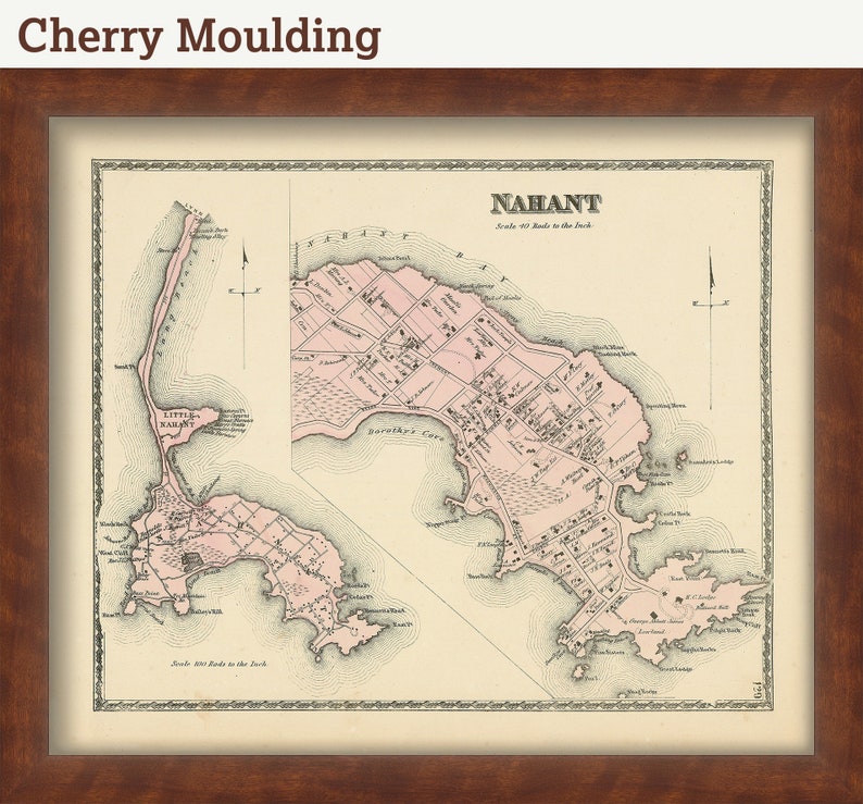NAHANT Massachusetts 1872 Map Replica or Genuine ORIGINAL Etsy