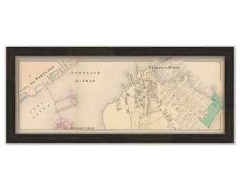 SOUTH PORTLAND, Maine 1871 Map, Replica or Genuine ORIGINAL