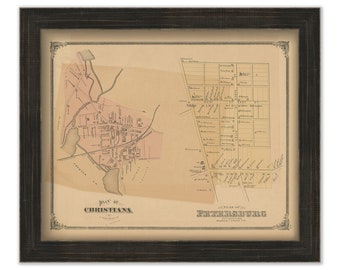 Christina and Petersburg, Pennsylvania 1875 Map - Replica or GENUINE ORIGINAL