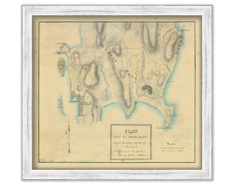 MIDDLETOWN, Rhode Island -  Circa 1700s Map