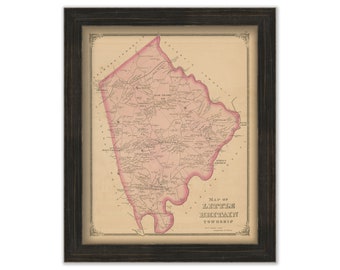 BRITAIN, Pennsylvania 1875 Map - Replica or GENUINE ORIGINAL