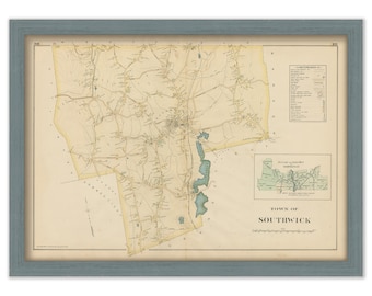 SOUTHWICK, Massachusetts 1894 Map  -  Replica or Genuine ORIGINAL