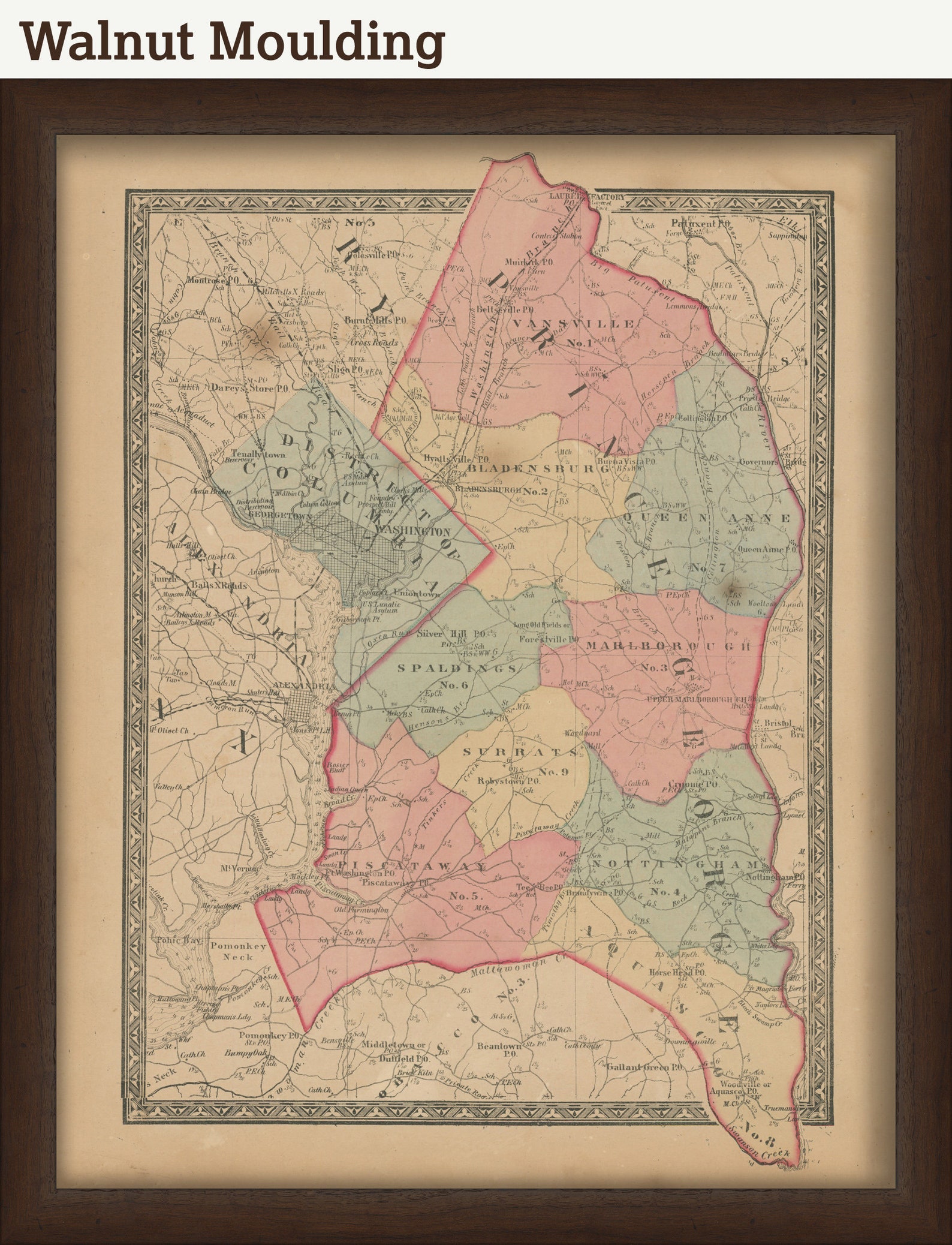 PRINCE COUNTY Maryland 1866 Map Replica or Genuine Etsy