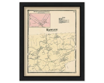 Town of HAWLEY, Massachusetts 1871 Map