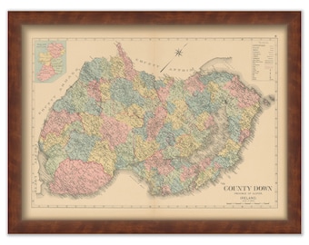COUNTY DOWN, Ireland 1901 Map - Replica or GENUINE Original