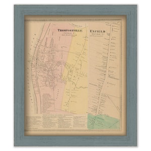 Thompsonville, ENFIELD, Connecticut, 1869 Map, Replica or GENUINE ORIGINAL