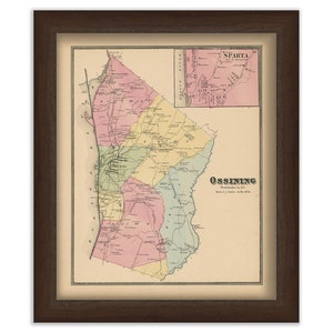 Town of OSSINING, New York 1868 Map