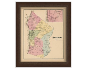 Town of OSSINING, New York 1868 Map