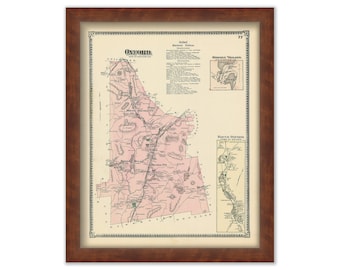 Town of OXFORD, Massachusetts 1870 Map