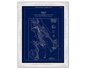 Marion, Massachusetts  - Blue Print - Nautical Chart by George W. Eldridge 1901