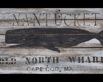 OLD NORTH WHARF Sign, Nantucket, Massachusetts - Iconic Landmark - Paper Print - Framing Available