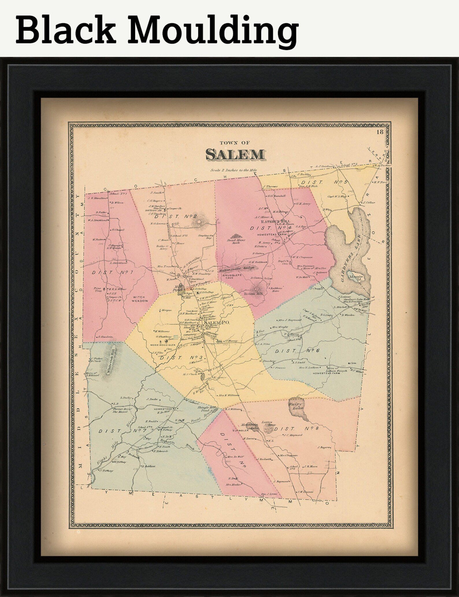 SALEM Connecticut 1868 Map Etsy