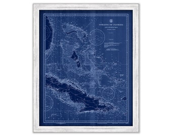 BAHAMAS  -   1933 Nautical Chart Blueprint