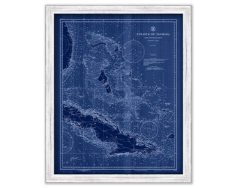 BAHAMAS  -   1933 Nautical Chart Blueprint