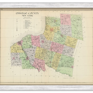 OSWEGO County, New York 1912 Map, Replica or GENUINE ORIGINAL