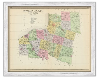 OSWEGO County, New York 1912 Map, Replica or GENUINE ORIGINAL
