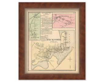 WICKFORD, Rhode Island 1870 Map