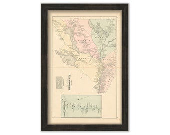 ELLSWORTH, Maine 1881 Map, Replica or genuine ORIGINAL