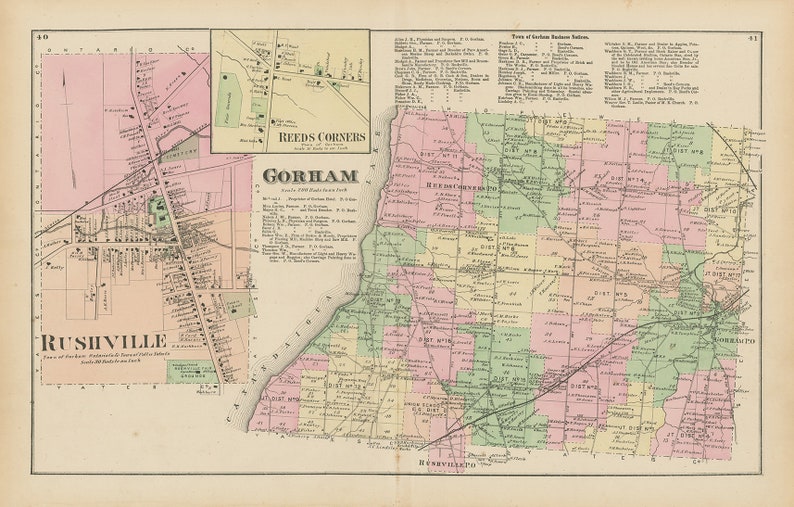 GORHAM New York 1874 Map Etsy