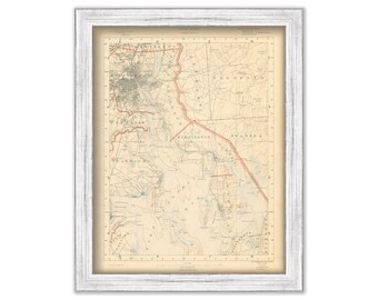 PROVIDENCE, Barrington, Warren, Bristol and Warrick, Rhode Island 1891 Topographic Map - Replica or Genuine Original